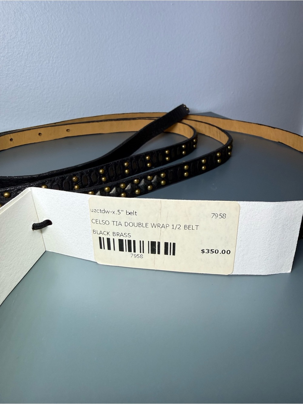 Urban Zen Celso Tia Double Wrap Studded Leather Belt NWT Size 36 - Picture 6 of 6